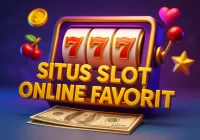 3D ilustrasi Situs Slot Online Favorit dengan gulungan slot berwarna, simbol scatter, jackpot besar, serta fitur penarikan profit instan di perangkat digital.